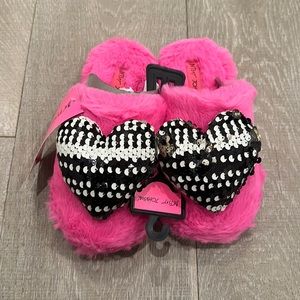 Betsy Johnson Pink Sequin Heart Slippers
